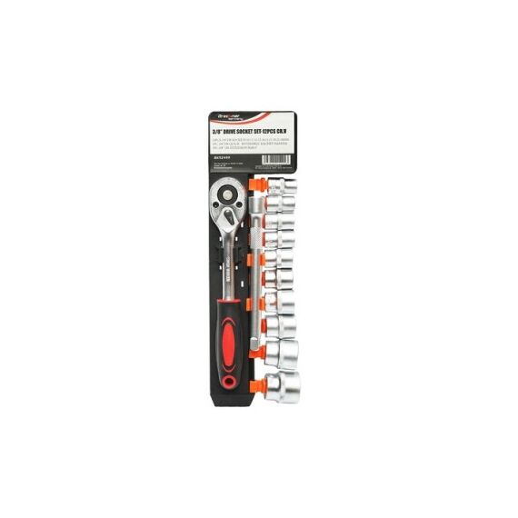 Set chei tubulare 12 piese 10-24 mm cu clichet 3/8 inch si prelungitor 150 mm Breckner Germany Cod: BK92499-Dacenergy.ro