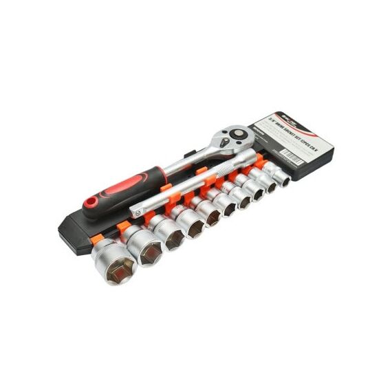 Set chei tubulare 12 piese 10-24 mm cu clichet 3/8 inch si prelungitor 150 mm Breckner Germany Cod: BK92499-poza 2-Dacenergy.ro