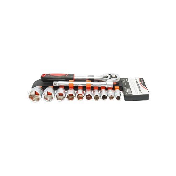 Set chei tubulare 12 piese 10-24 mm cu clichet 3/8 inch si prelungitor 150 mm Breckner Germany Cod: BK92499-poza 3-Dacenergy.ro