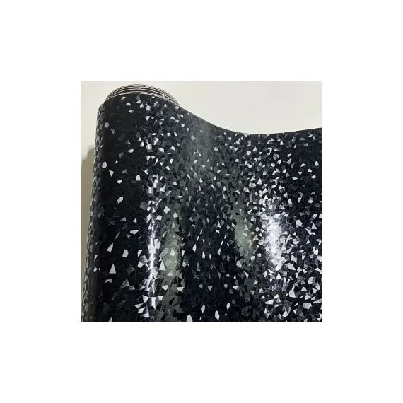 Folie auto autocolant PVC negru cu model 3D 1.52m x 1m cu tehnologie eliminare bule Cod: KM1009-Dacenergy.ro
