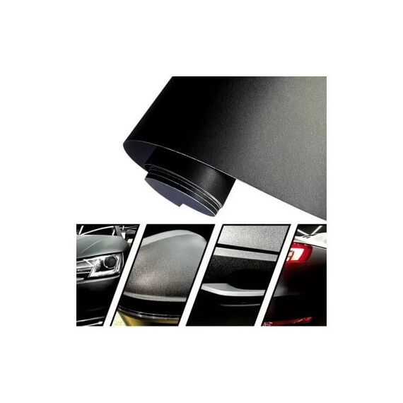 Folie auto autocolant PET premium negru mat texturat 1x1.52m Cod: SP1604N-poza 4-Dacenergy.ro