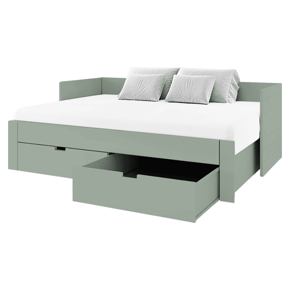 Patul extensibil, verde-gri, 90/180x200, ANTONY-poza 4-Dacenergy.ro