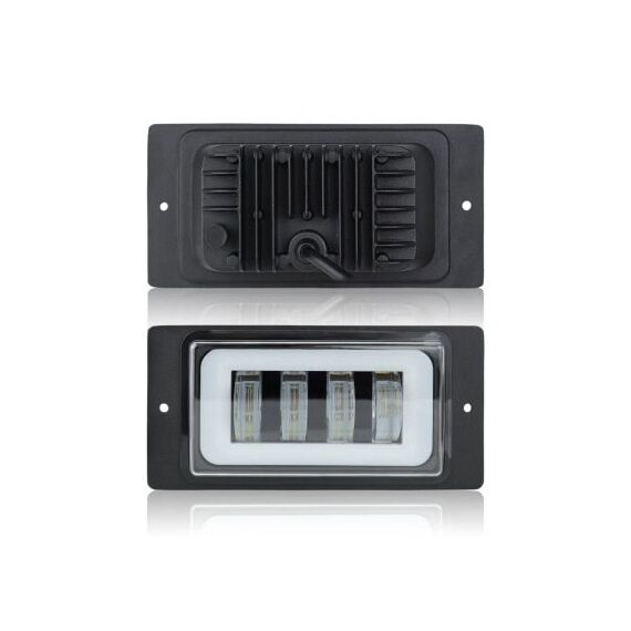 Proiector LED auto 15W cu angel eyes DRL alb sau galben 12V 24V Cod: HH-LD4-poza 2-Dacenergy.ro