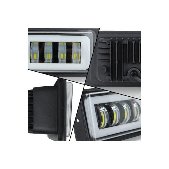Proiector LED auto 15W cu angel eyes DRL alb sau galben 12V 24V Cod: HH-LD4-poza 3-Dacenergy.ro
