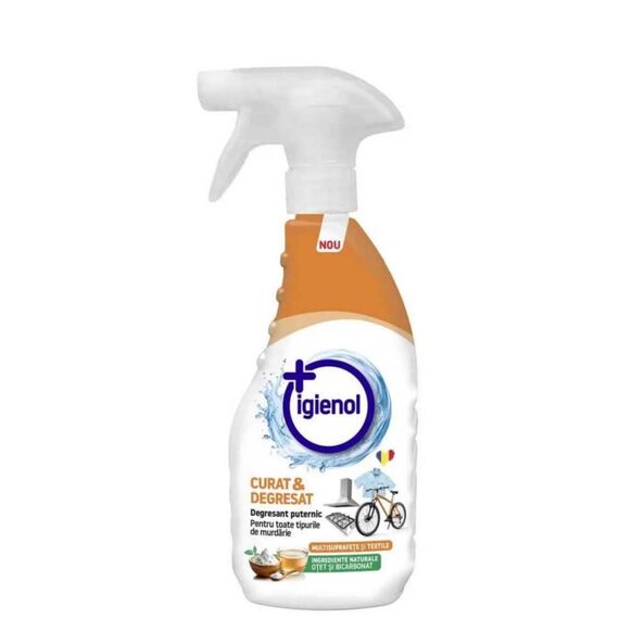 Solutie curatare Igienol, Curat & Degresat, lichid, degresant, cu otet si bicarbonat, 500 ml, trigger-Dacenergy.ro