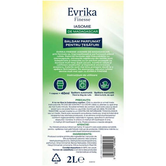 Balsam rufe Evrika, lichid, formula concentrata, parfum iasomie de Madagascar, 2L-poza 2-Dacenergy.ro
