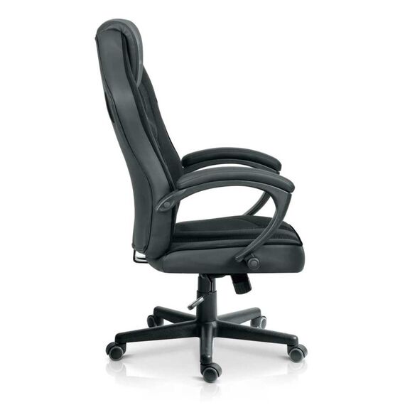 Scaun de gaming, tapiteria EmbrONE™, design ergonomic, reglare a inaltimii, 108-120 cm, baza stabila si roti netede, negru-poza 3-Dacenergy.ro
