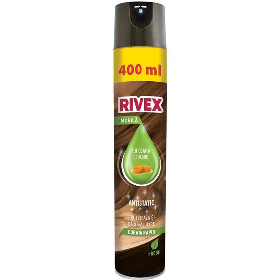 Spray mobila Rivex, aerosol, ceara de albine, efect antistatic, 400 ml, spring-Dacenergy.ro