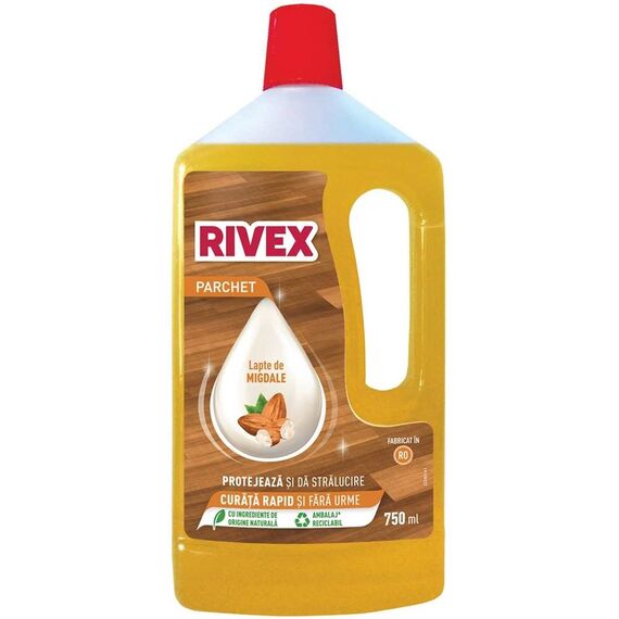 Solutie curatare parchet Rivex, lichid, lapte de migdale, protectie si stralucire, 750 ml-Dacenergy.ro