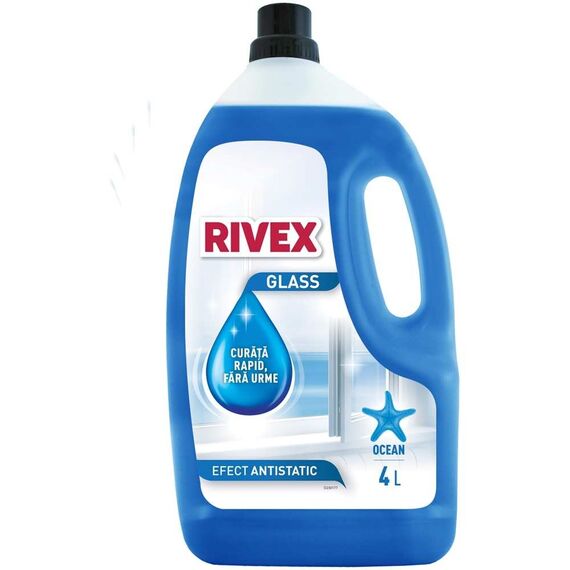 Rezerva solutie geamuri Rivex glass ocean, curatare fara urme, 4 L, albastru-Dacenergy.ro