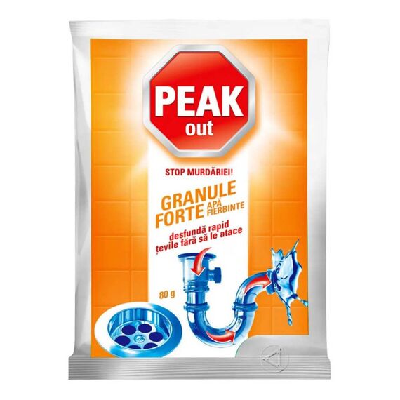 Pachet 5 buc x Solutie desfundat tevi Peak Out, apa fierbinte, pulbere, dizolvare depuneri, actiune rapida, 80 g-Dacenergy.ro