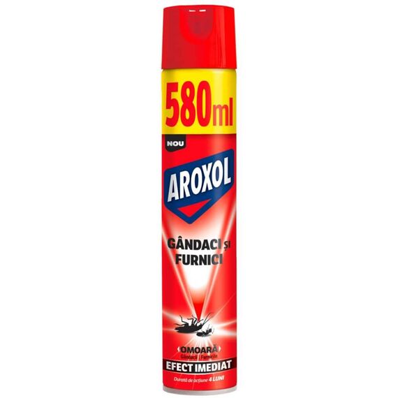 ​Spray insecticid gandaci si furnici Aroxol, efect imediat, 580 ml-Dacenergy.ro