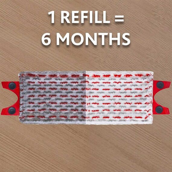 Rezerva mop Vileda Ultramax, microfibra, curatare 2 in 1, super absorbanta, 1 buc, alb si rosu-poza 5-Dacenergy.ro