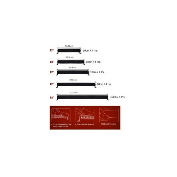 Husa protectie proiector auto si LED bar 56 cm 22 inch universala negru Cod: RAZ424-poza 2-Dacenergy.ro