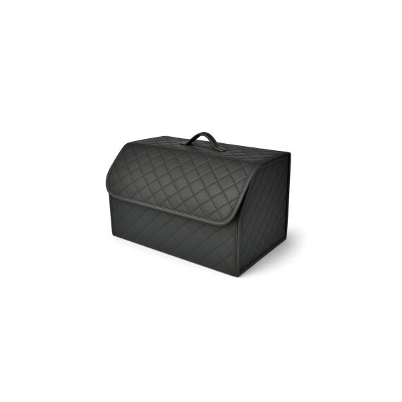 Organizator portbagaj auto Premium din piele ecologica negru cu cusatura neagra 55x30x30 cm Cod: RAZ451-Dacenergy.ro