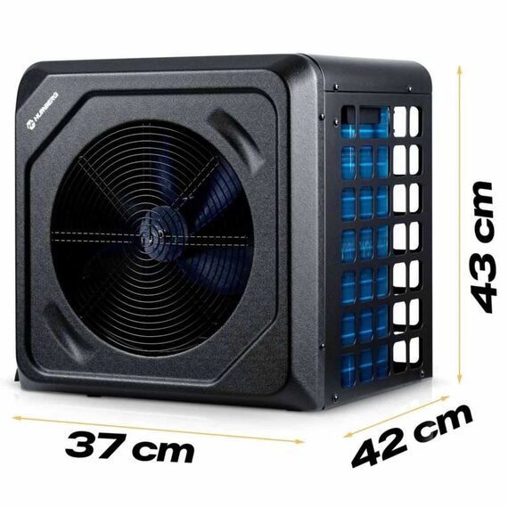 Pompa de caldura pentru piscina pana la 10 m³, afisaj LCD, Bluetooth, Wi-Fi, temperatura de functionare 10-43 °C, debit de apa 1, 50 m³/h, COP 5.17, 3 kW, neagra, Lungime: 37 cm, Putere	: 3 kW-poza 10-Dacenergy.ro