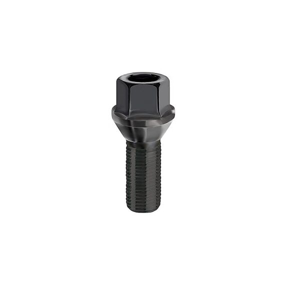 Prezon janta auto M14x1.25 27mm con drept negru cheie HEX17 Cod: B185-Dacenergy.ro