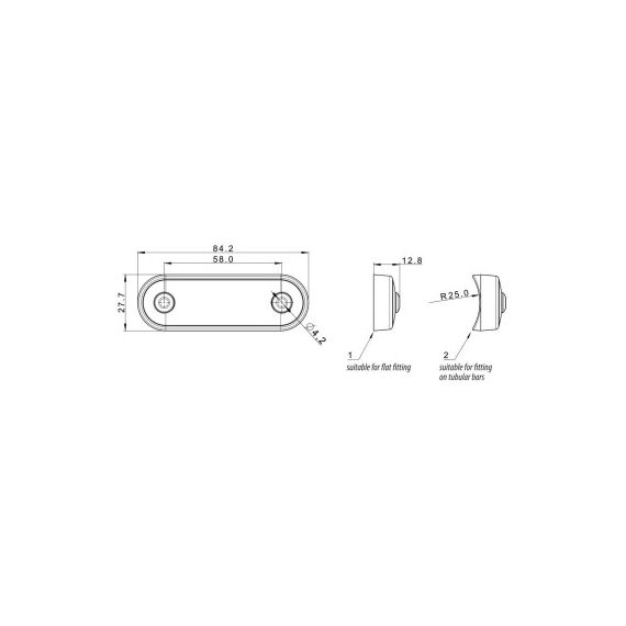 Lampa gabarit auto LED slim alba 84x27 mm 12-36V cu garnituri bullbar Fristom Cod: FT-073B-poza 2-Dacenergy.ro