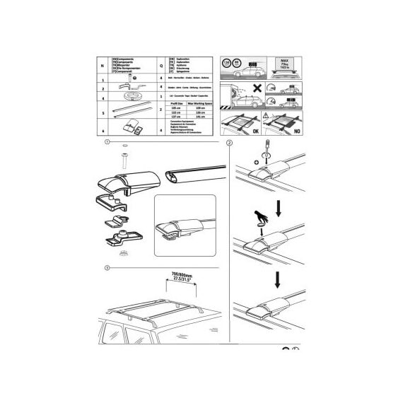 Bare portbagaj transversale auto aluminiu compatibile Porsche Cayenne (9PA E1) SUV 2002-2010 84-84 cm Cod: KL3-poza 7-Dacenergy.ro