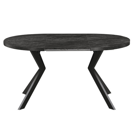 Masă de sufragerie extensibilă, beton închis/negru, 100-250x75,5 cm, LUKOS-poza 3-Dacenergy.ro