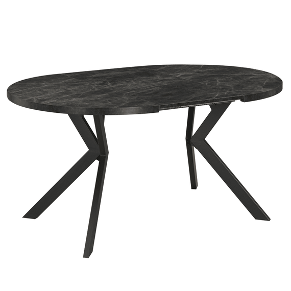 Masă de sufragerie extensibilă, beton închis/negru, 100-250x75,5 cm, LUKOS-poza 4-Dacenergy.ro