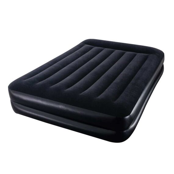 Saltea gonflabila Bestway, confectionata din vinyl si poliester, include o pompa electrica, 2 persoane, 203 x 152 x 46 cm, negru-Dacenergy.ro