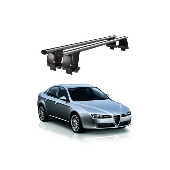 Bare transversale portbagaj auto aluminiu compatibile plafon neted Alfa Romeo 159 2005-2013 argintii sau negre Cod: CB200101 Kit-109-Dacenergy.ro