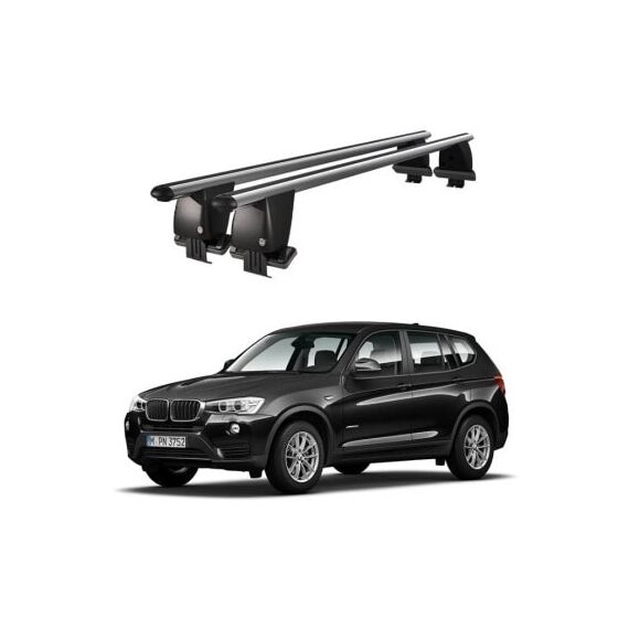 Bare transversale portbagaj auto aluminiu compatibile plafon neted BMW X3 F25 2010-2017 argintii sau negre Cod: CB200101 Kit-102-Dacenergy.ro