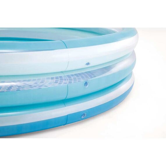 Piscina gonflabila, realizata din pvc, 3 inele gonflabile, model mozaic, pentru copii, 147 x 33 cm, albastru-poza 4-Dacenergy.ro