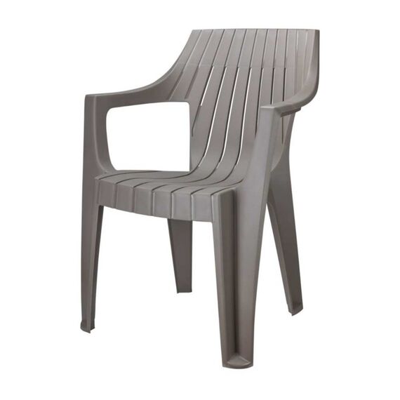 Scaun pentru gradina DacEnergy©, polipropilena, rezistent UV si umezeala, fix, 61.5 x 61.5 x 84 cm, gri inchis-Dacenergy.ro