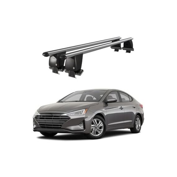 Bare transversale portbagaj auto aluminiu compatibile plafon neted Hyundai Elantra AD 2016-2020 argintii sau negre Cod: CB200101 Kit-102-Dacenergy.ro