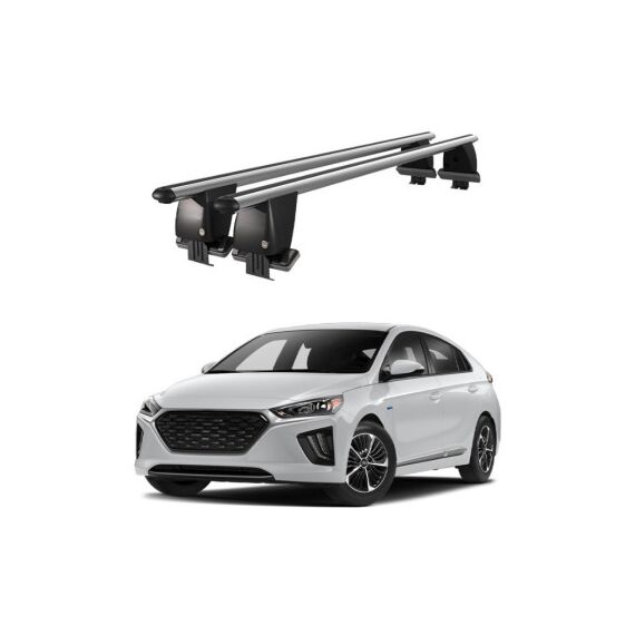 Bare transversale portbagaj auto aluminiu compatibile plafon neted Hyundai Ioniq AE 2016-> argintii sau negre Cod: CB200101 Kit-102-Dacenergy.ro