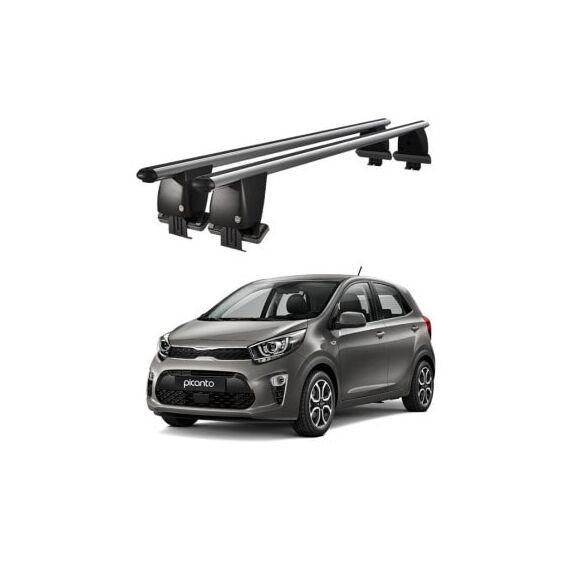 Bare transversale portbagaj auto aluminiu compatibile plafon neted Kia Picanto JA 2017-> argintii sau negre Cod: CB200101 Kit-108-Dacenergy.ro