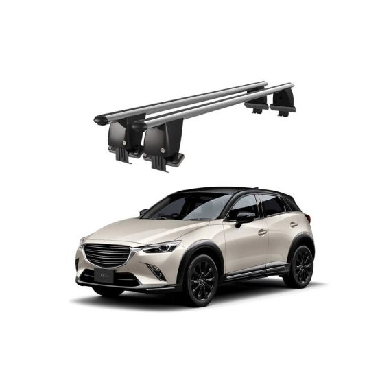 Bare transversale portbagaj auto aluminiu compatibile plafon neted Mazda CX-3 2015-> argintii sau negre Cod: CB200101 Kit-102-Dacenergy.ro