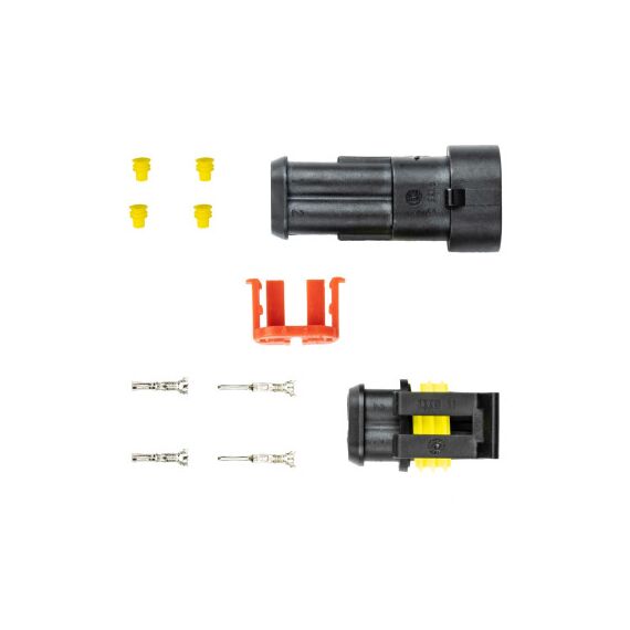 Set 2 mufe conector 2 pini mama-tata 12V 24V IP67 Cod: 03518-Dacenergy.ro