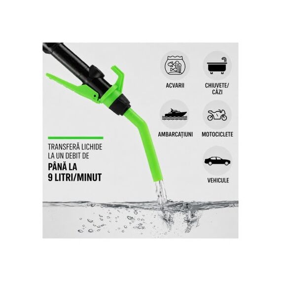 Pompa electrica transfer combustibil si lichide 9 L/min cu furtun 90 cm Cod: BK88880-poza 4-Dacenergy.ro