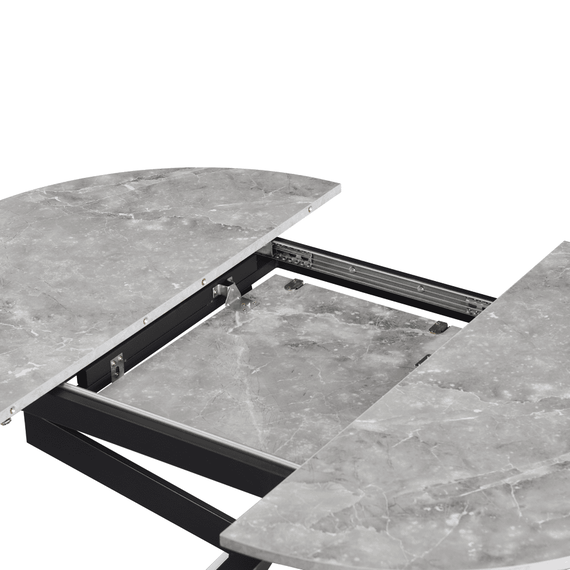 Masă dining extensibilă, beton/neagră, 120x120-160x75 cm, ABERO TIP 2-poza 8-Dacenergy.ro