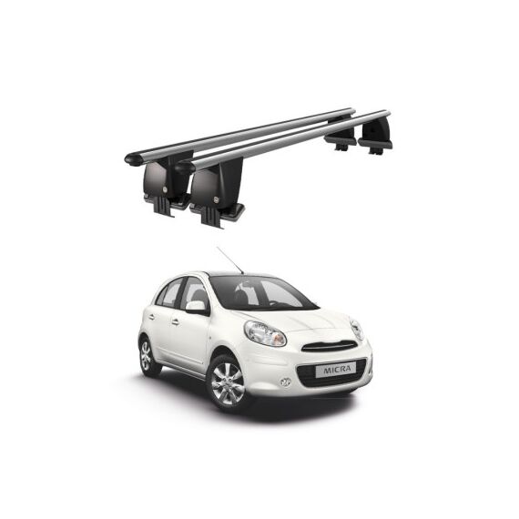 Bare transversale portbagaj auto aluminiu compatibile plafon neted Nissan Micra March K13 2010-2017 argintii sau negre Cod: CB200101 Kit-101-Dacenergy.ro
