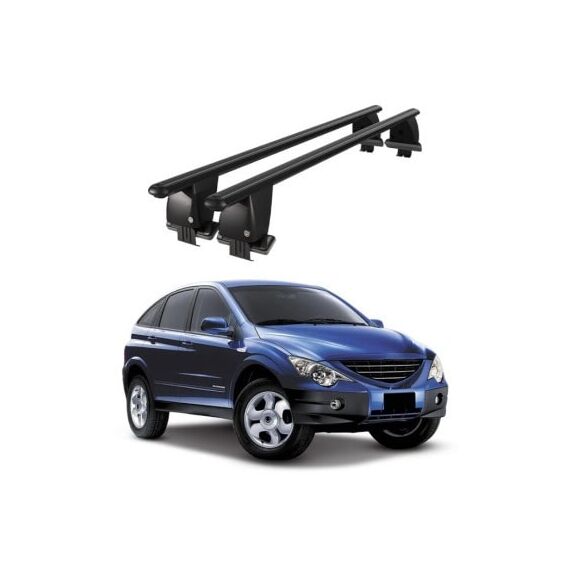Bare transversale portbagaj auto aluminiu compatibile plafon neted SsangYong Actyon 2005-2010 argintii sau negre Cod: CB200101 Kit-102-poza 2-Dacenergy.ro