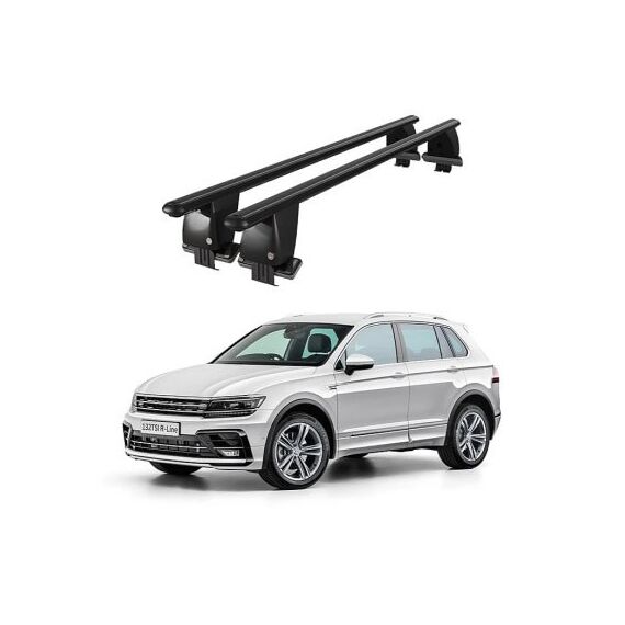 Bare transversale portbagaj auto aluminiu compatibile plafon neted Volkswagen Tiguan II AD1 R-Line 2016-> argintii sau negre Cod: CB200101 Kit-108-poza 2-Dacenergy.ro