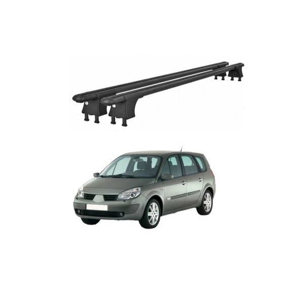Set bare transversale aluminiu cu prindere in puncte fixe compatibile Renault Grand Scenic II 2003-2008 negre sau argintii Cod: 120101 Kit 201-poza 2-Dacenergy.ro