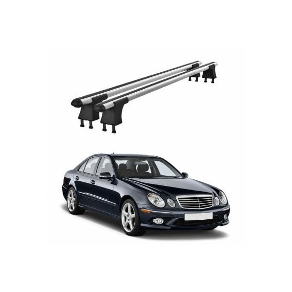 Set bare transversale aluminiu cu prindere in puncte fixe compatibile Mercedes Clasa E W211 2002-2009 negre sau argintii Cod: 120101 Kit 201-Dacenergy.ro