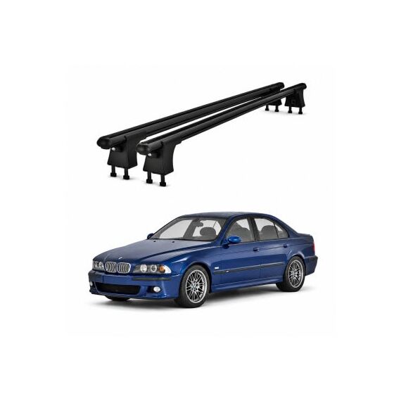 Set bare transversale aluminiu cu prindere in puncte fixe compatibile BMW Seria 5 E39 1995-2003 negre sau argintii Cod: 120101 Kit 201-poza 2-Dacenergy.ro