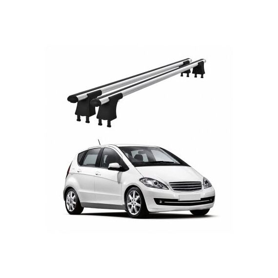 Set bare transversale aluminiu cu prindere in puncte fixe compatibile Mercedes Clasa A W169 2004-2012 negre sau argintii Cod: 120101 Kit 201-Dacenergy.ro