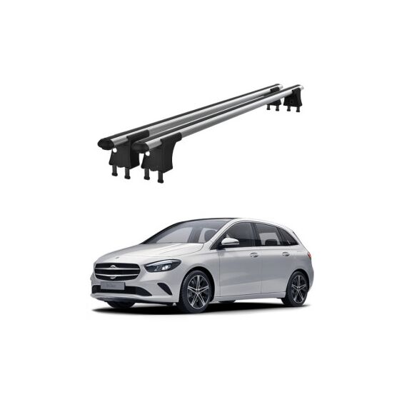 Set bare transversale aluminiu cu prindere in puncte fixe compatibile Mercedes Clasa B W247 2018-> negre sau argintii Cod: 120101 Kit 204-Dacenergy.ro