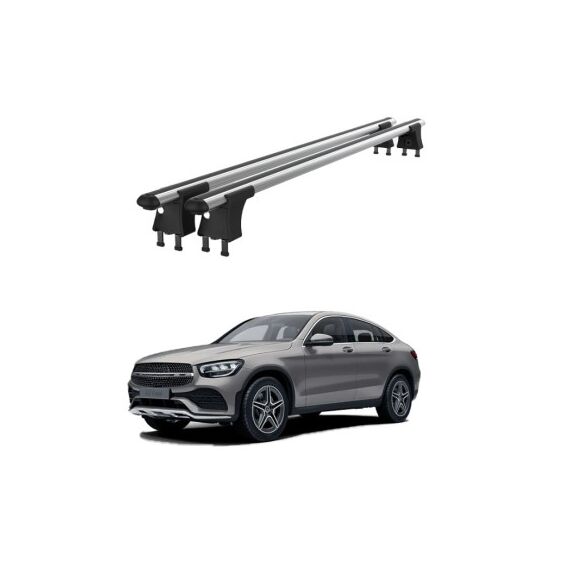 Set bare transversale aluminiu cu prindere in puncte fixe compatibile Mercedes GLC C253 2020-> negre sau argintii Cod: 120101 Kit 202-Dacenergy.ro