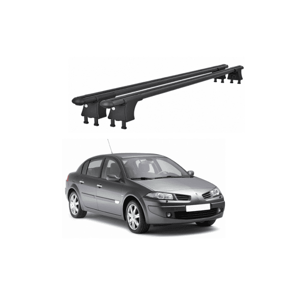 Set bare transversale aluminiu cu prindere in puncte fixe compatibile Renault Megane II 2002-2010 negre sau argintii Cod: 120101 Kit 201-poza 2-Dacenergy.ro