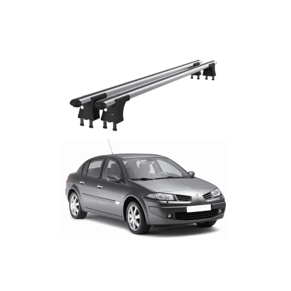Set bare transversale aluminiu cu prindere in puncte fixe compatibile Renault Megane II 2002-2010 negre sau argintii Cod: 120101 Kit 201-Dacenergy.ro