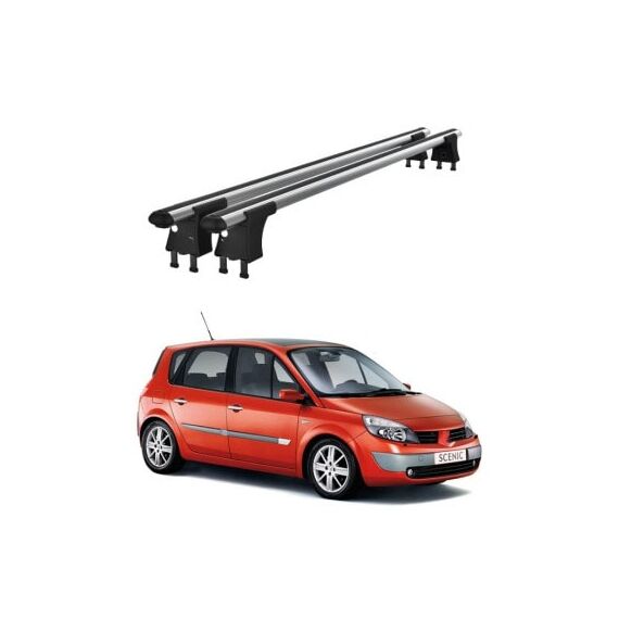 Set bare transversale aluminiu cu prindere in puncte fixe compatibile Renault Scenic II 2003-2008 negre sau argintii Cod: 120101 Kit 201-Dacenergy.ro