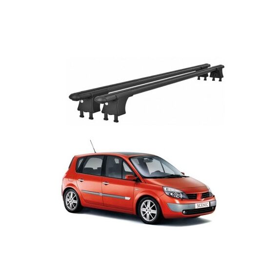 Set bare transversale aluminiu cu prindere in puncte fixe compatibile Renault Scenic II 2003-2008 negre sau argintii Cod: 120101 Kit 201-poza 2-Dacenergy.ro